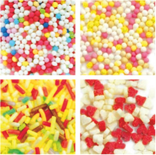 4er Set Zucker Deko Mini Herzen 79g