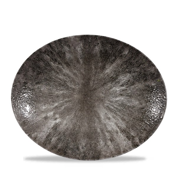 S.P. Stone Quartz Black Teller oval flach 31.7x25.5cm
