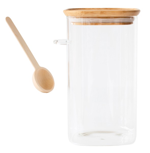 Vorratglas mit Bambusdeckel 1.4l und Messlöffel 15ml