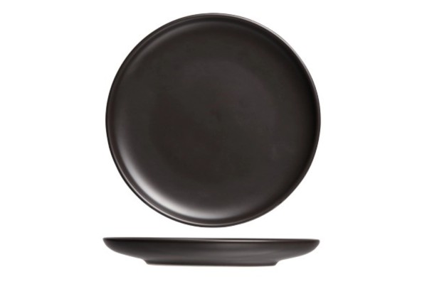 Okinawa Teller flach, schwarz, D 23.3cm H 2.5cm