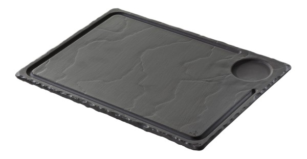 Steakplatte 33x24cm, schiefer-optik