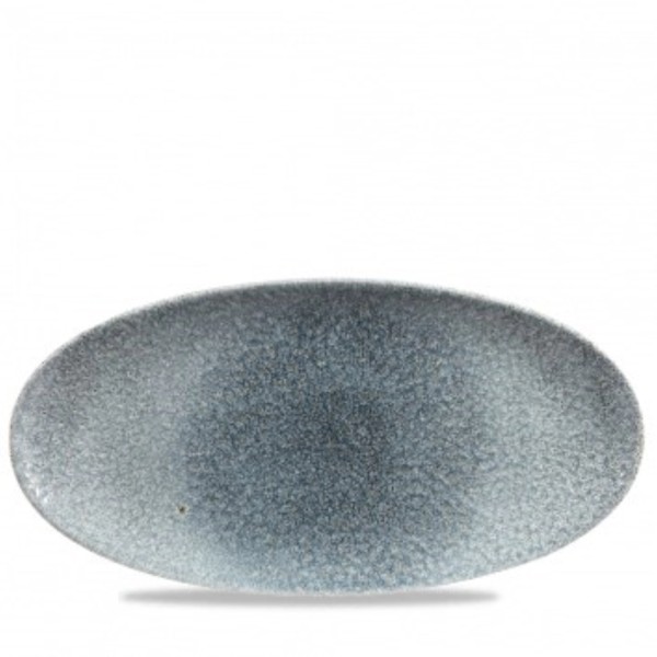 S.P. Raku Topaz Blue Platte oval 34.7x17.3cm,