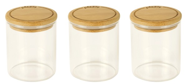 3er Set Vorratsglas mit Bambusd., rund, D6.5x8.5cm