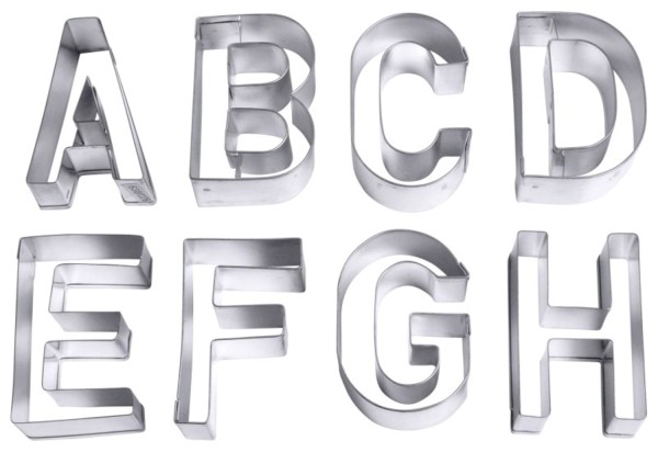Ausstecher BUCHSTABEN gross LxB: 6x4cm, 2.5cm, 26 Stück