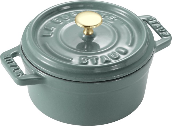 Mini Cocotte 10cm, rund, Eucalyptus, Gusseisen 0.25l