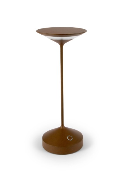 Abert Tempo Lampe wiederaufladbar, corten D10cm H28cm