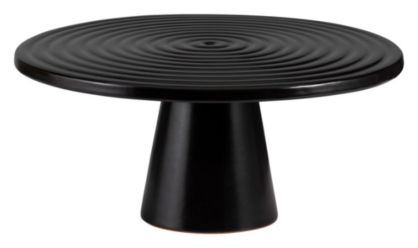 Teller a.Fuss sw matt ø25cm