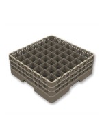 Gläserkorb offen 49 Fächer 4 Aufsatz Glas max D6.3 H24cm