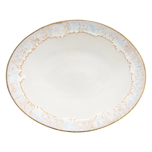 Taormina Teller oval 2.29l 41.3x33.1cm H5.8cm weiss & gold