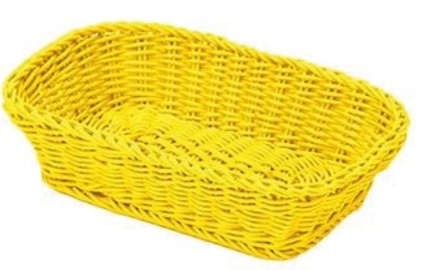 Korb rechteckig, zitronengelb, 26.5x19x7cm