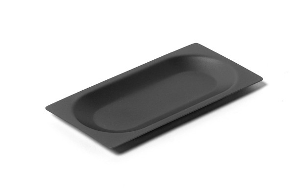 Lab Edelstahlteller rechteckig, 1/2 Portion, Ice Black