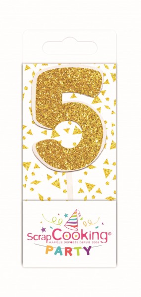 Kerze Mini Nummer 5 gold