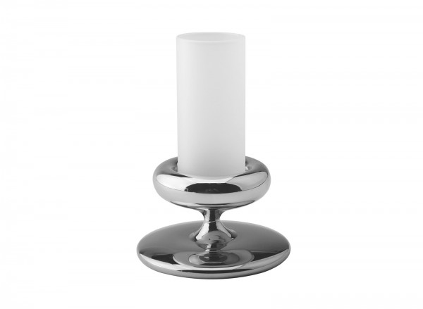 24x Kerzenhalter Edelstahl mit Glas Ø115mm h:70mm