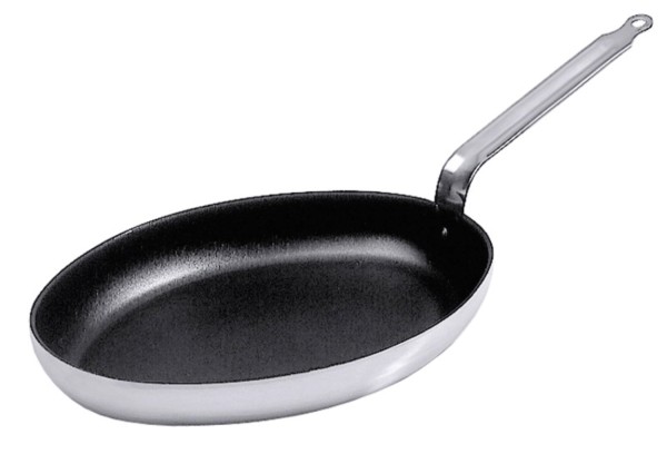 Pfanne oval 36 cm, alu mit Edelstahlgriff, mit Antihaf
