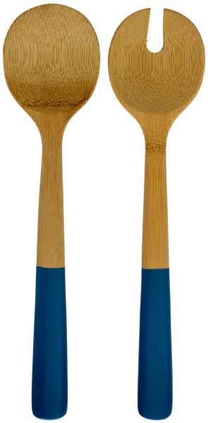 Salatbesteck 27cm Bambus royal blue