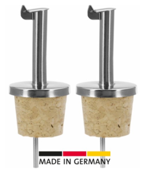 2 Stk. Ausgiesser Inox Standard Naturkorken