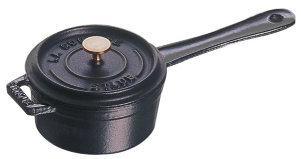 Saucenpfännchen m. Deckel mini schwarz 0.25lt., 10cm