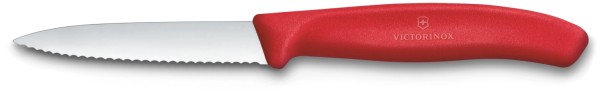 Swiss Classic, Gemüsemesser, 8cm, Wellen, rot