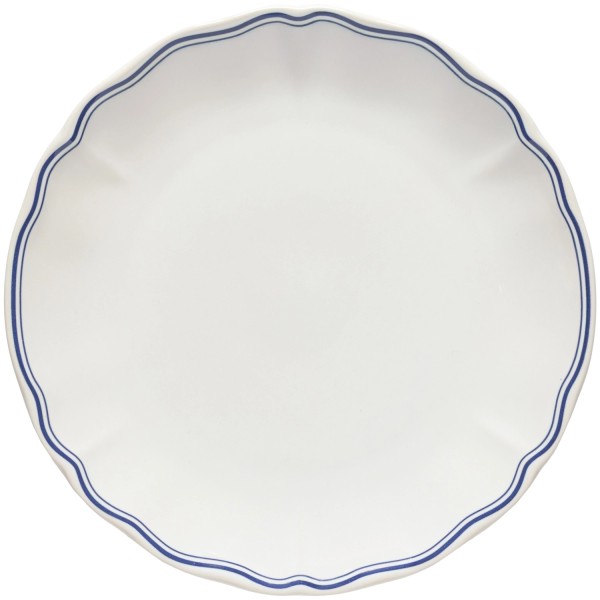 Vila Teller D21cm H2.5cm weiss blau filet
