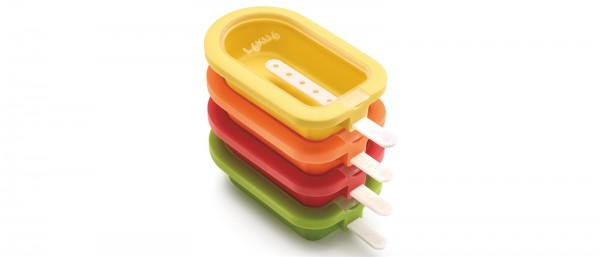 Eis am Stiel, Lolly, 4 Stk. gelb, grün, rot, orange