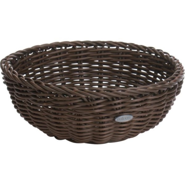 Schale rund, braun, 23x9cm, Rand gebogen