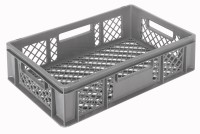 Behälter grau 60x40x15cm Standard Boden und Wände perforiert