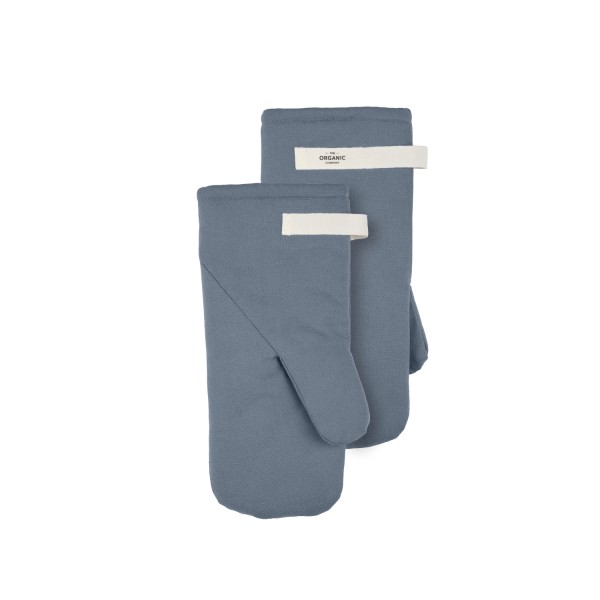Ofenhandschuhe 15x31cm grey blue Biobaumwolle