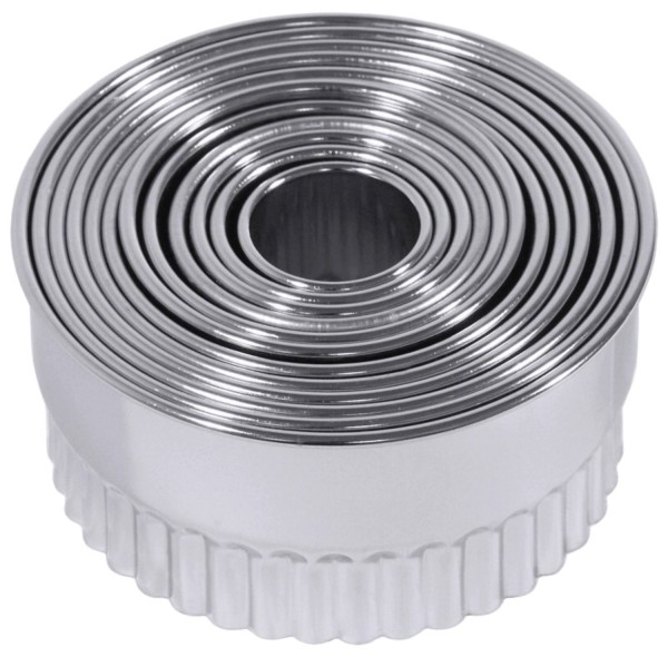 Ausstechersatz rund gewellt 12tlg 2.5-10.5cm Edelstahl