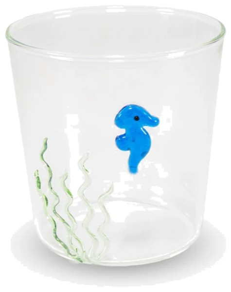 Glas aus Borosilikat 250 ml, Dekor Seepferdchen