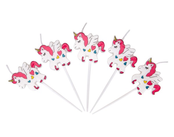Kerzen Einhorn Sticks 5tlg