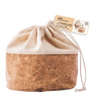 Brotbeutel mit Kordel, Baumwolle L, cork/beige, 24cm