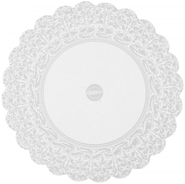 Tortenspitzen m. Wellenrand, silber, Ø25.4 cm, 10 Stk.