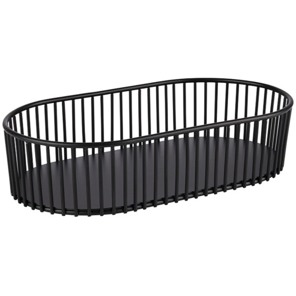 Korb 29x16cm H: 7cm oval Metall schwarz