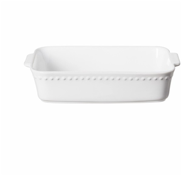 Pearl Backform rechteckig 32.7x20.6 H7.3cm weiss