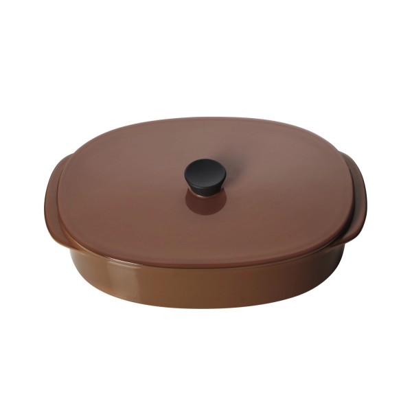 Caractère Platte mit Deckel 26X18,5 zimt