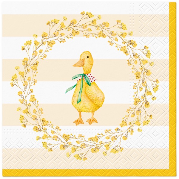Servietten Lunch 20x Ente mit Kranz 33x33cm