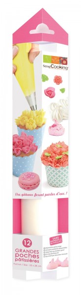 12 grosse Einweg-Spritzbeutel 53x28cm