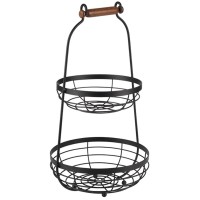 2-stufige Etagère D26cm H48cm Metall schwarz