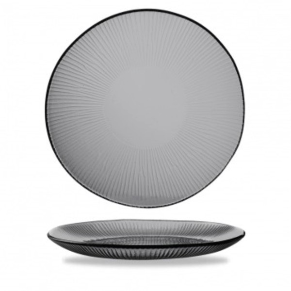 Bamboo Organic Dust Glasschale rund falch, 29.5cm