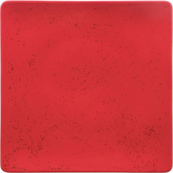 Pottery Unique Red Teller flach quadratisch coupe 24cm
