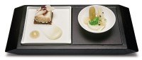 Apéro-Platte mit 1 Schälchen, 1 Porzellanplättchen 10x20cm