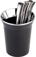 Tischreste-/Besteckbehälter Top Chrom schwarz D13cm H15cm