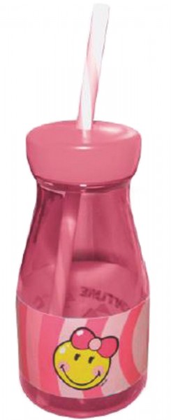 Smiley Kid Girl Flasche m. Strohhalm pink, 36cl