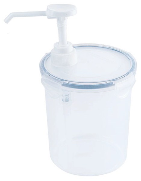 Dispenser m. 5ml Pumpe, rund PP, 10.5x20 cm - 0.95l