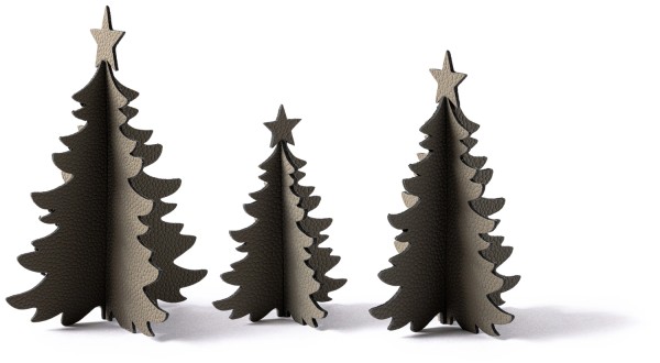 3er Set Weihnachtsbaum 9,12,14cm grau