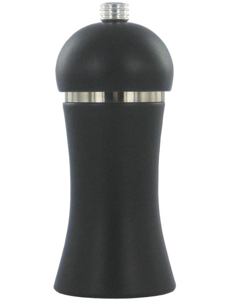 Pogo Pfeffermühle schwarz mit versilbertem Ring 11cm