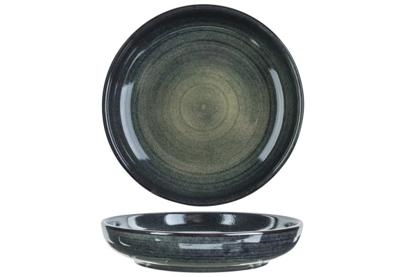 Mendoza Suppenteller, grün-blau, 21.5x4.3cm