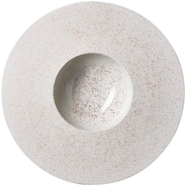 Sphere Teller 180ml D30.5cm H5cm alabaster weiss cosmos gold