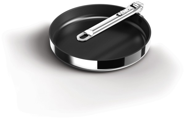 Space Steel Bratpfanne D24cm Edelstahl Klappgriff antihaft