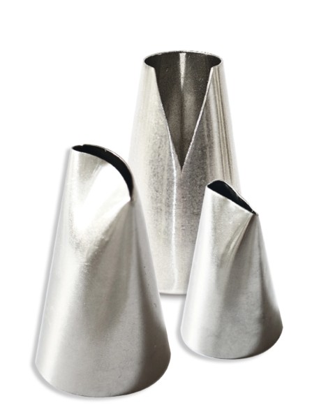 3er Set Spritztüllen Edelstahl für Tortendekoration